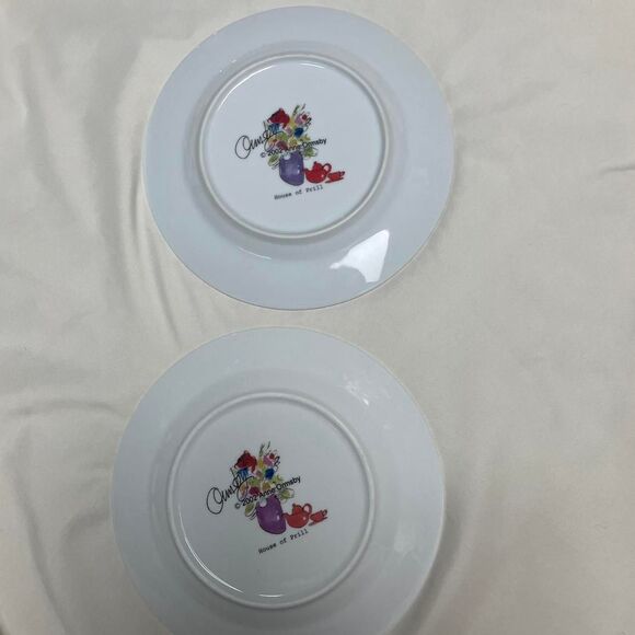 Set Of 2 Anne Ormsby House Of Prill Ceramic Plates Doing Lunch More Me Less You - Picture 3 of 4